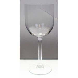 Clear Wine Glass Crystal Goblet Ribbed Column Stem Barware Red White Tableware